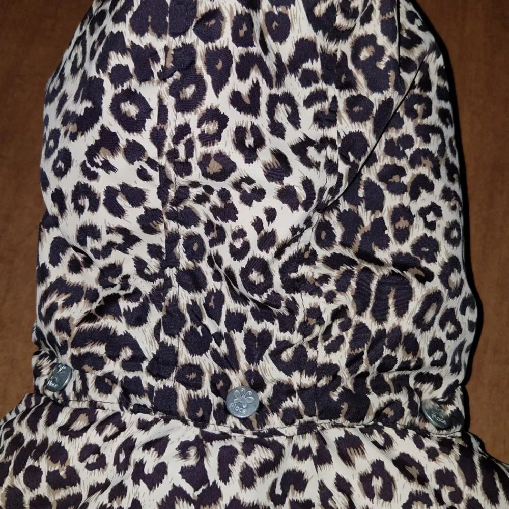 The Children's Place Leopard Print Hooded Coat Pink Fleece Lined 3T AS IS